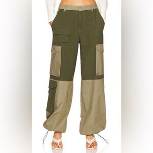 AFRM Two-Tone Cargo Pants in Olive and Tan